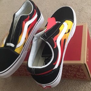 vans old skool flames size 6.5 men 8.0 women's